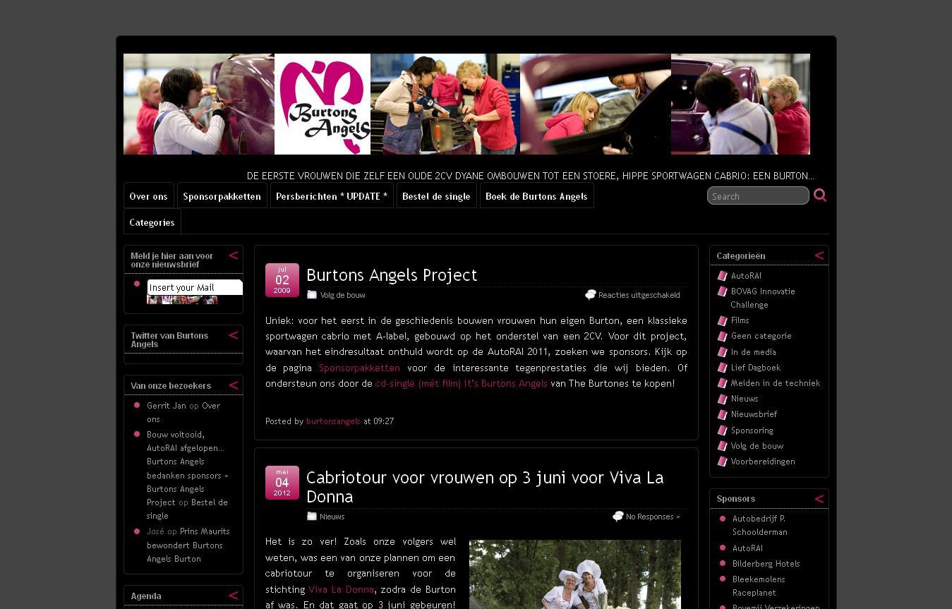 Burtons Angels website 2009-2013