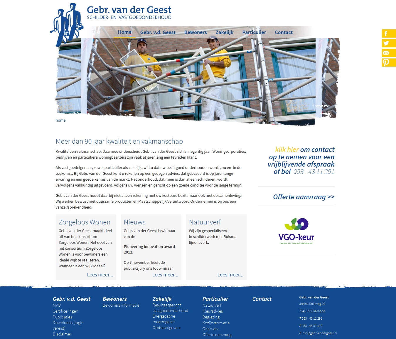 Gebr Van der Geest website 2012