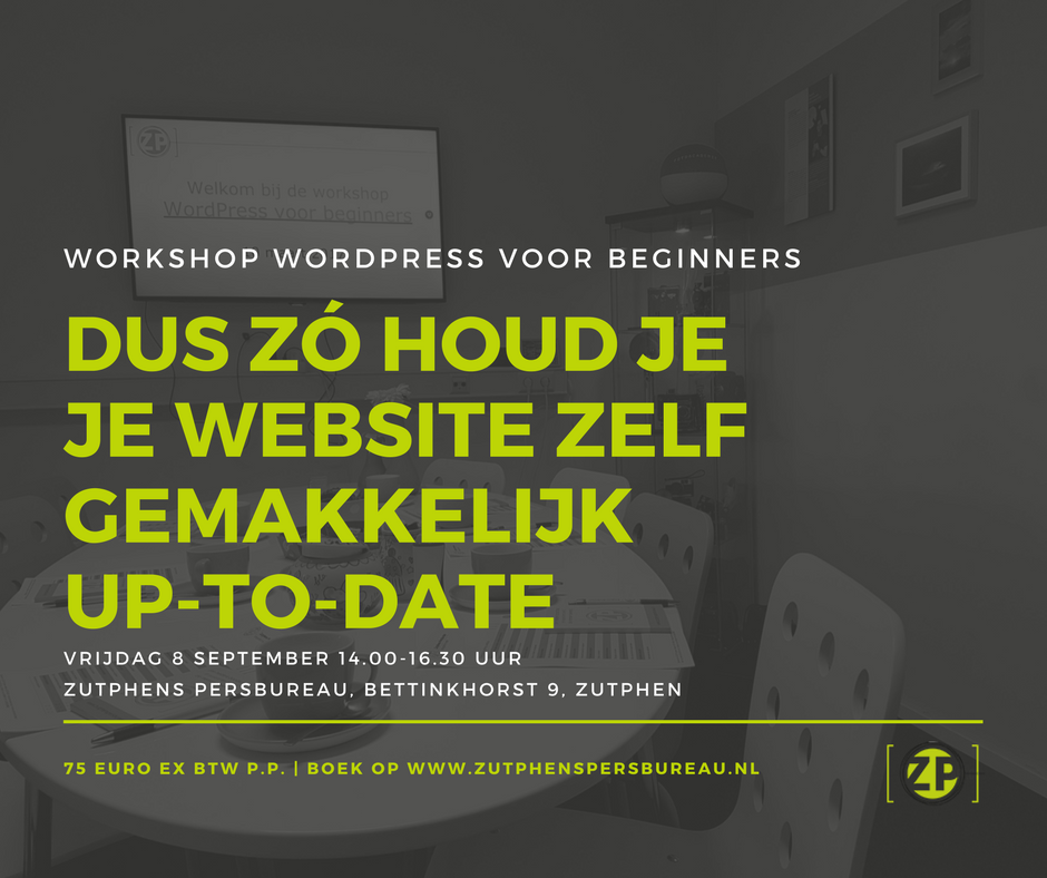 8 september: Workshop WordPress voor beginners in Zutphen