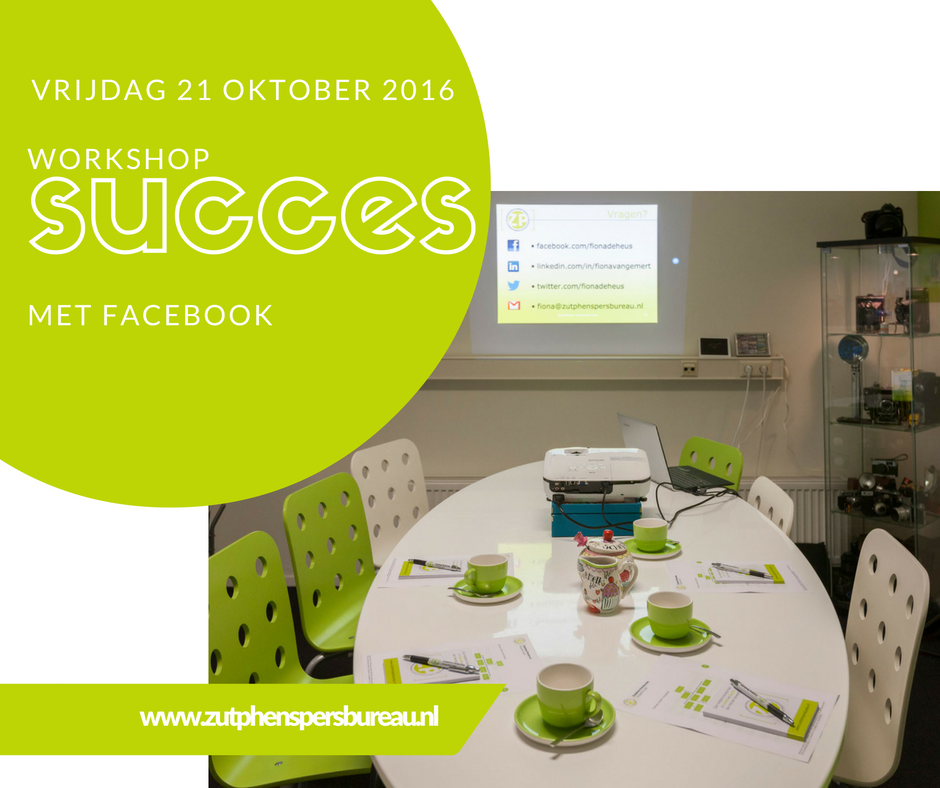 Workshop Succes met Facebook op vrijdag 21 oktober 2016