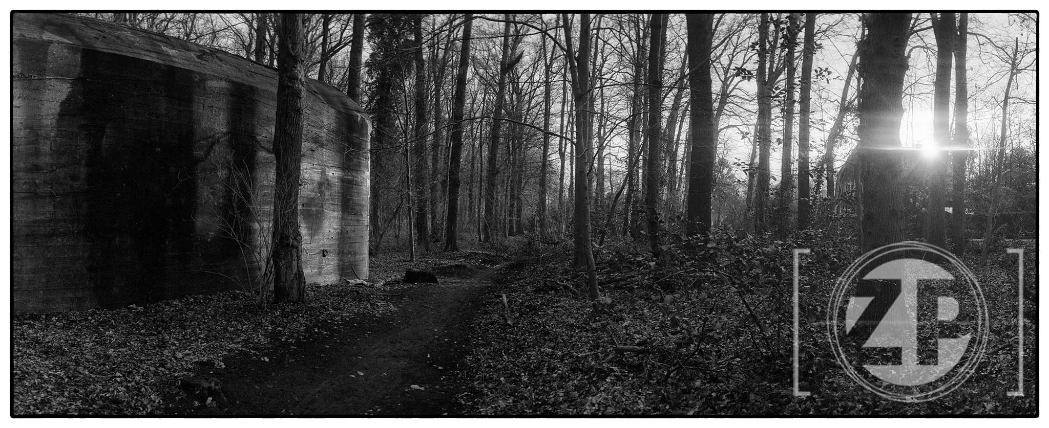 De bunker in het Warnsveldse bos, gefotografeerd met een Horizon 202 camera op Ilford HP5 film. ©Patrick van Gemert
